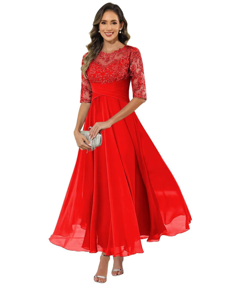 Olivia Evening Dress | Lace & Chiffon A-Line 5