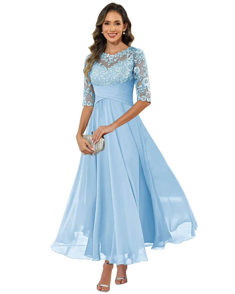 Olivia Evening Dress | Lace & Chiffon A-Line 7