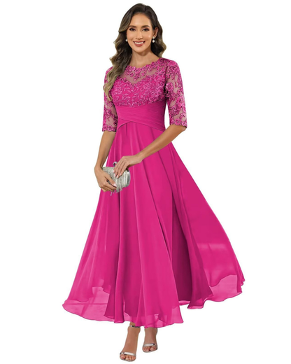 Olivia Evening Dress | Lace & Chiffon A-Line 8