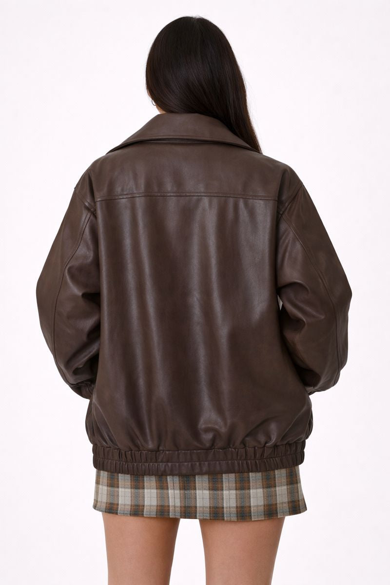 Oversized Leather Jacket | Women's Jacket for Stylish Comfort 1