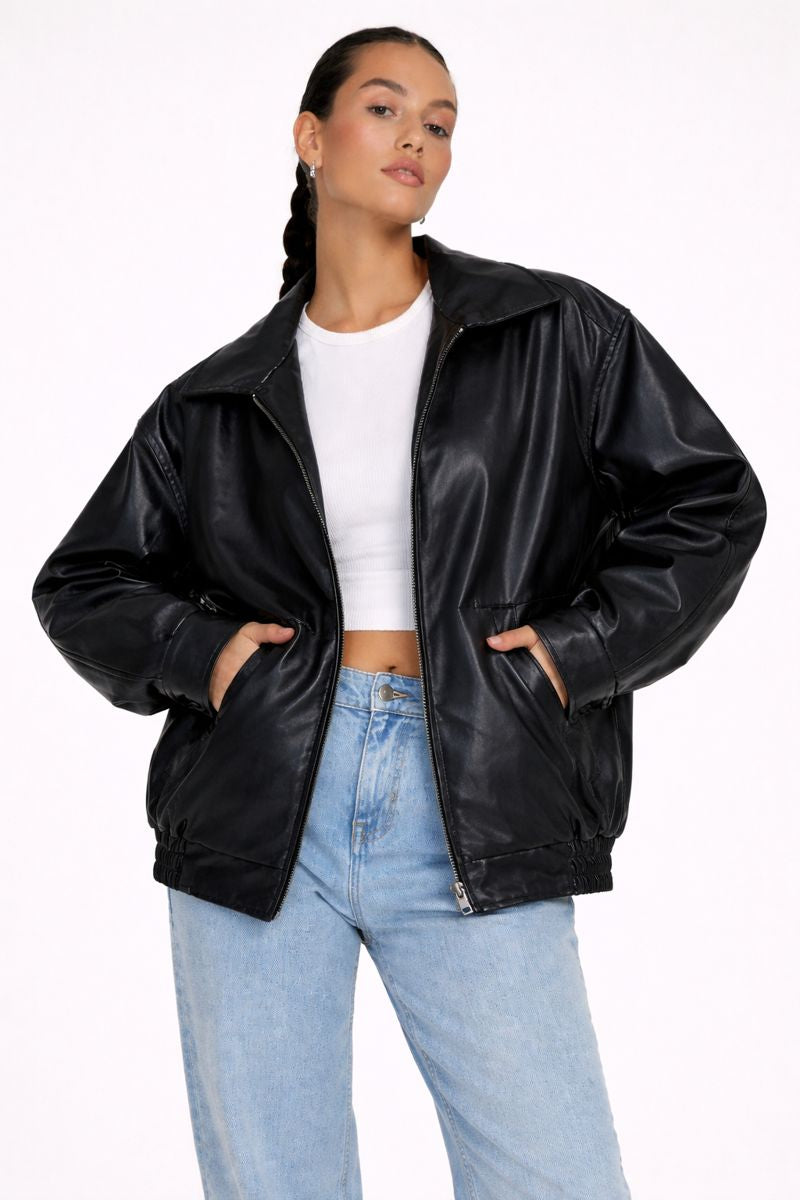 Oversized Leather Jacket | Women's Jacket for Stylish Comfort 3