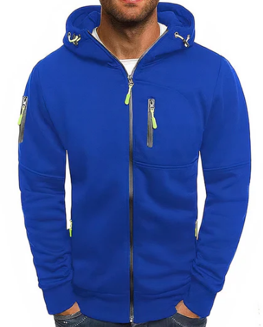 Ealdred Men’s Zip-Up Hoodie – Cotton Blend Hooded Sweatshirt with Adjustable Hood