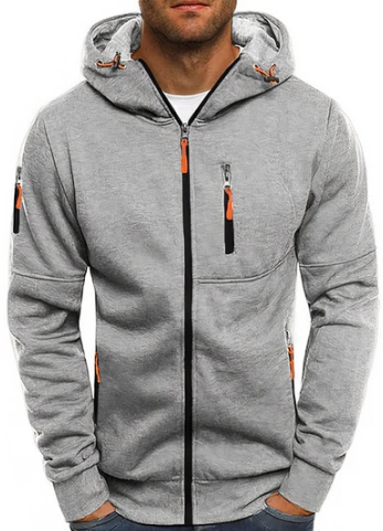 Ealdred Men’s Zip-Up Hoodie – Cotton Blend Hooded Sweatshirt with Adjustable Hood
