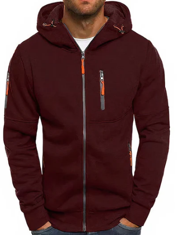 Ealdred Men’s Zip-Up Hoodie – Cotton Blend Hooded Sweatshirt with Adjustable Hood