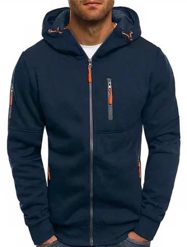Ealdred Men’s Zip-Up Hoodie – Cotton Blend Hooded Sweatshirt with Adjustable Hood