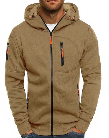 Ealdred Men’s Zip-Up Hoodie – Cotton Blend Hooded Sweatshirt with Adjustable Hood