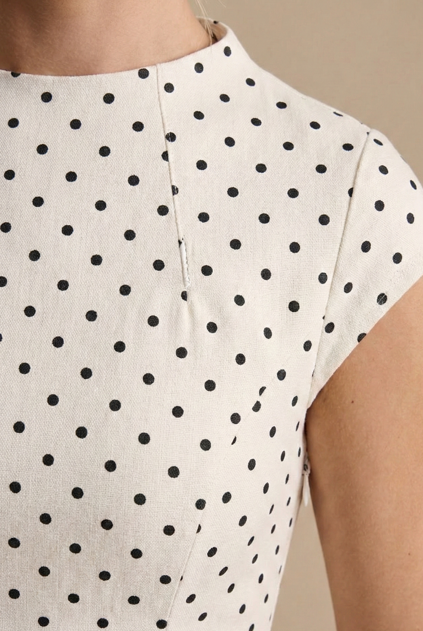 Pola Women's Dress | High Neck Maxi Dress, Cap Sleeves, Polka Dot Print 2