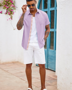 Ethan Men’s Short Sleeve Shirt – Lightweight Casual Summer Beach Shirt with Pocket