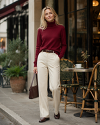 Mave Women's Turtleneck Sweater – Soft Knit Long Sleeve Pullover for Fall and Winter
