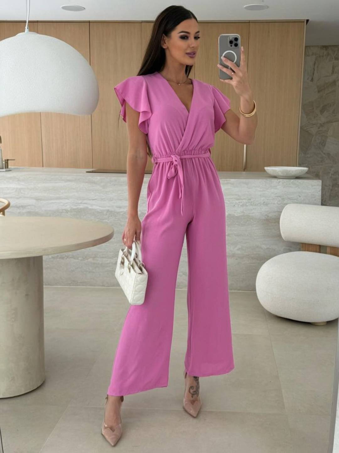 Rochelle Jumpsuit Women | Elegant V-Neck, Flared Legs, Black 5