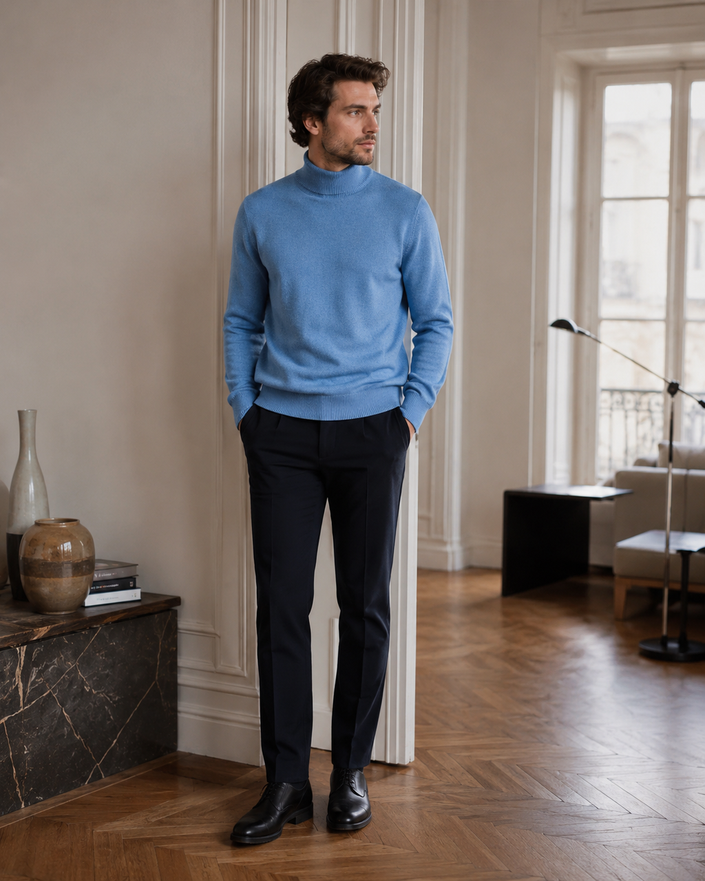 Ryan Men's Knit Sweater – Soft Warm Mock Neck Pullover for Winter