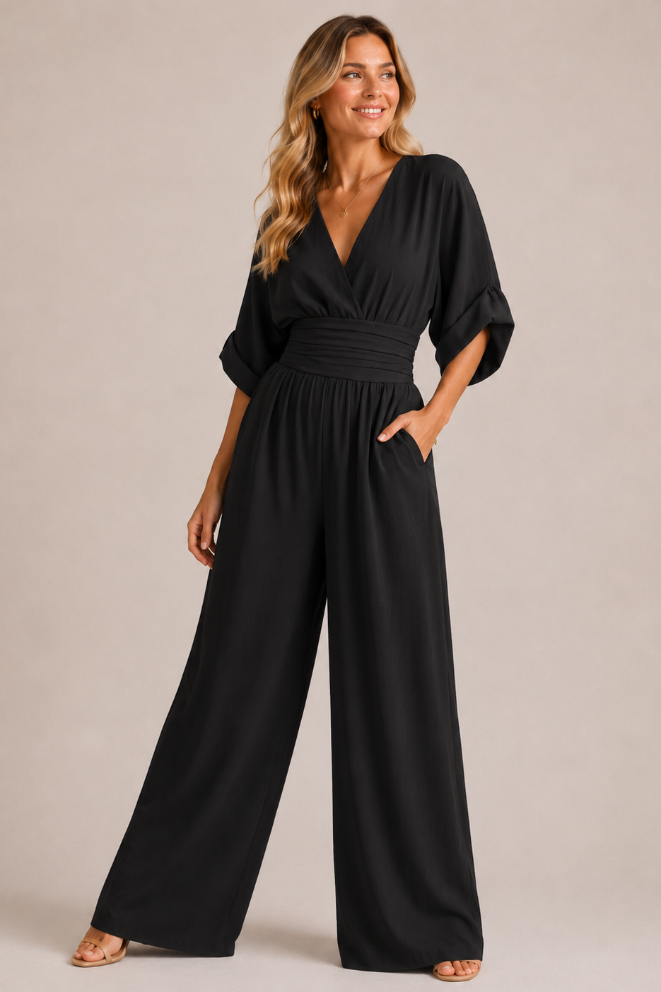 Sable Jumpsuit Women | Elegant Micro-Elastic Polyester, High Waist 7