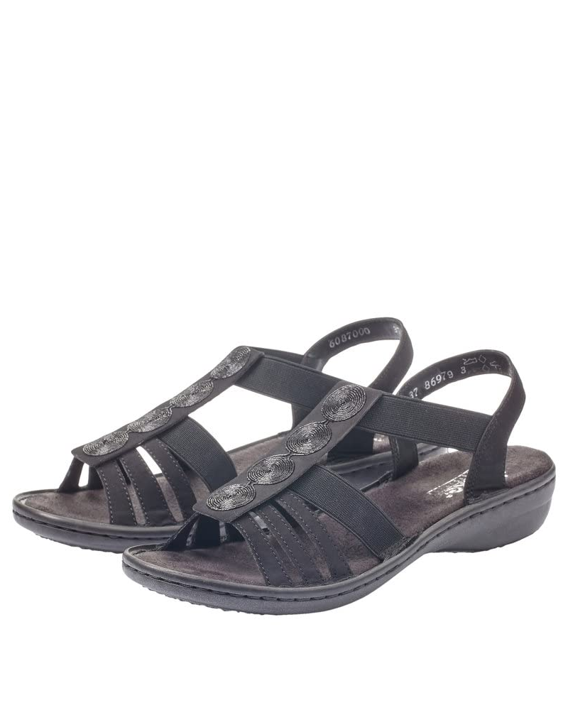 Damskie sandały z paskami Marlowe – letnie buty ze sztucznej skóry z miękką wkładką