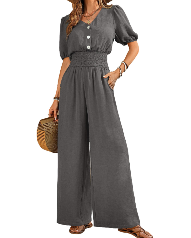 Sera Summer Jumpsuit | Breathable Fabric, V-Neck Design 15