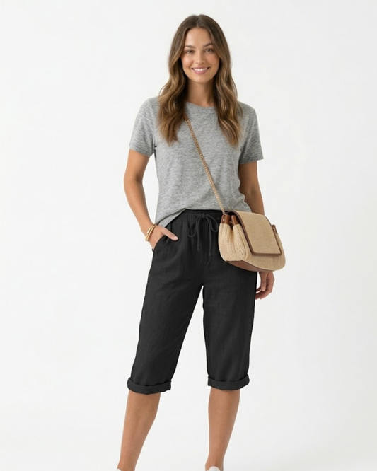 Sera Women's Trousers | Cotton-Linen Blend, Relaxed Fit 0