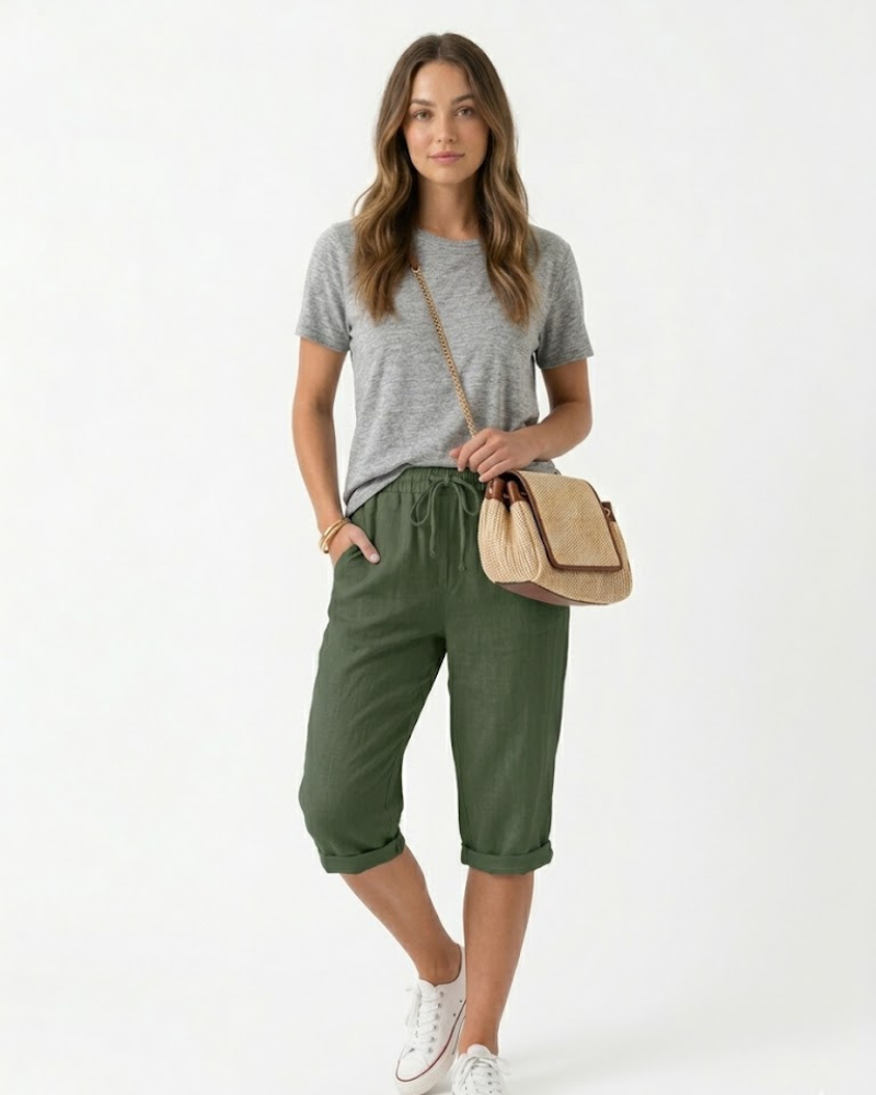 Sera Women's Trousers | Cotton-Linen Blend, Relaxed Fit 1