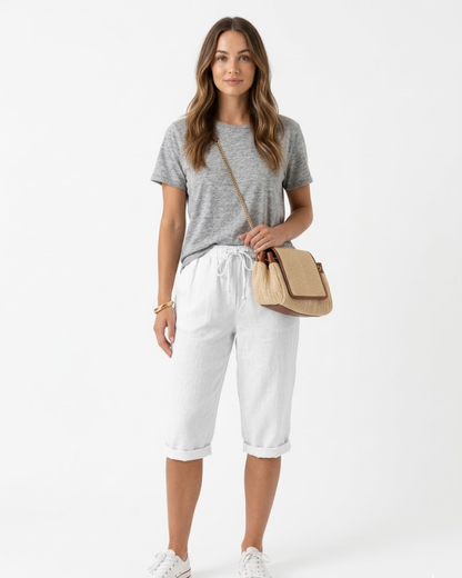 Sera Women's Trousers | Cotton-Linen Blend, Relaxed Fit 4