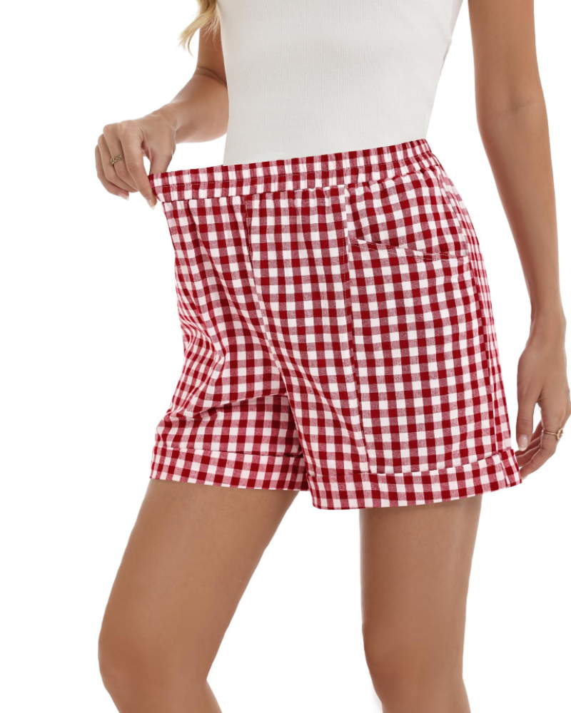 Pantalones cortos de algodón para mujer Jasmine – Shorts de verano hasta la rodilla, de talle alto y con bolsillos