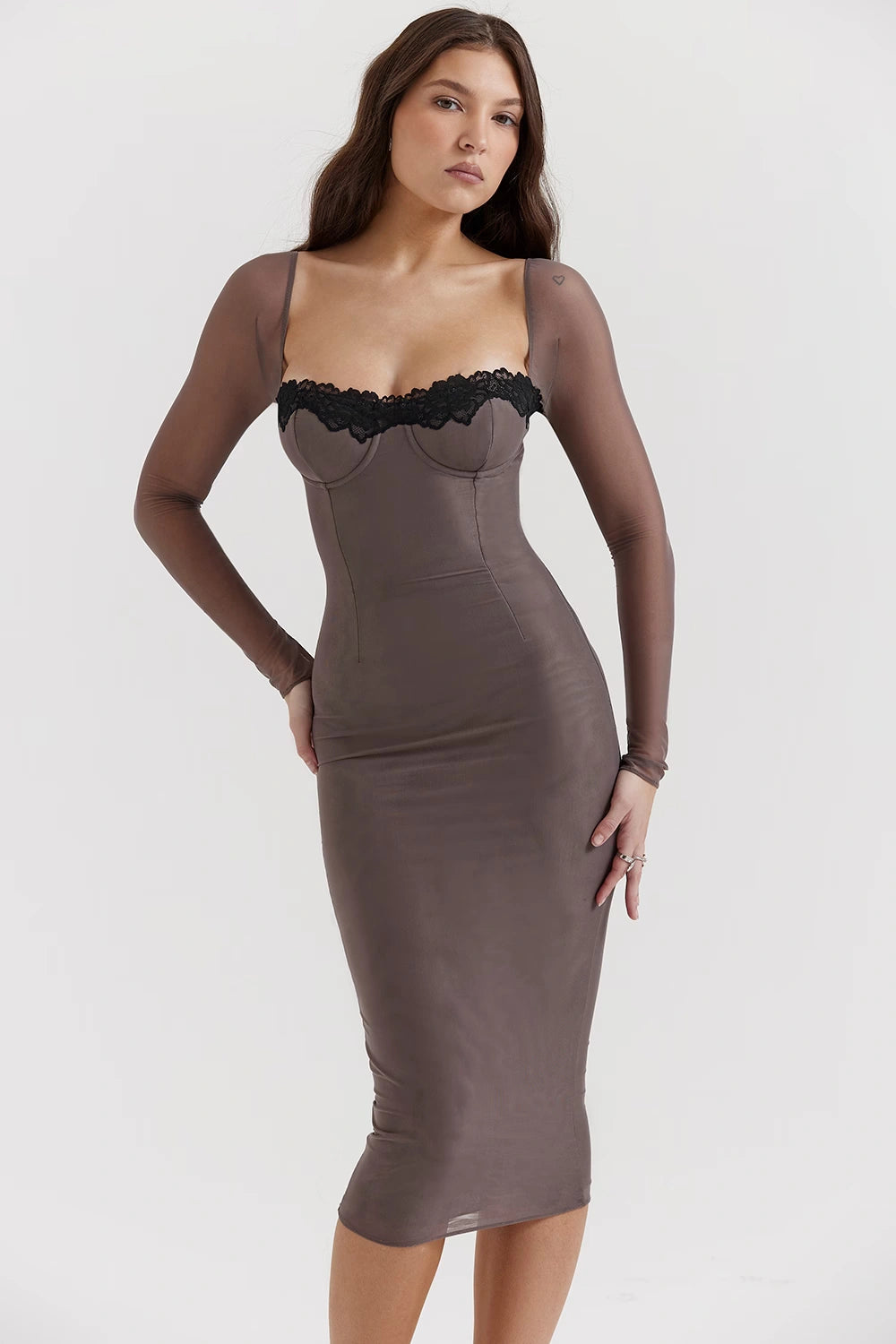 Sierra Corset Dress | Soft Stretch Mesh, Underwired Cups, Perfect for Evening Events 0