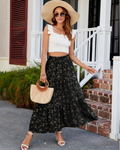 Gonna lunga da donna Natalie – Gonna svasata in rayon con volant e tasche