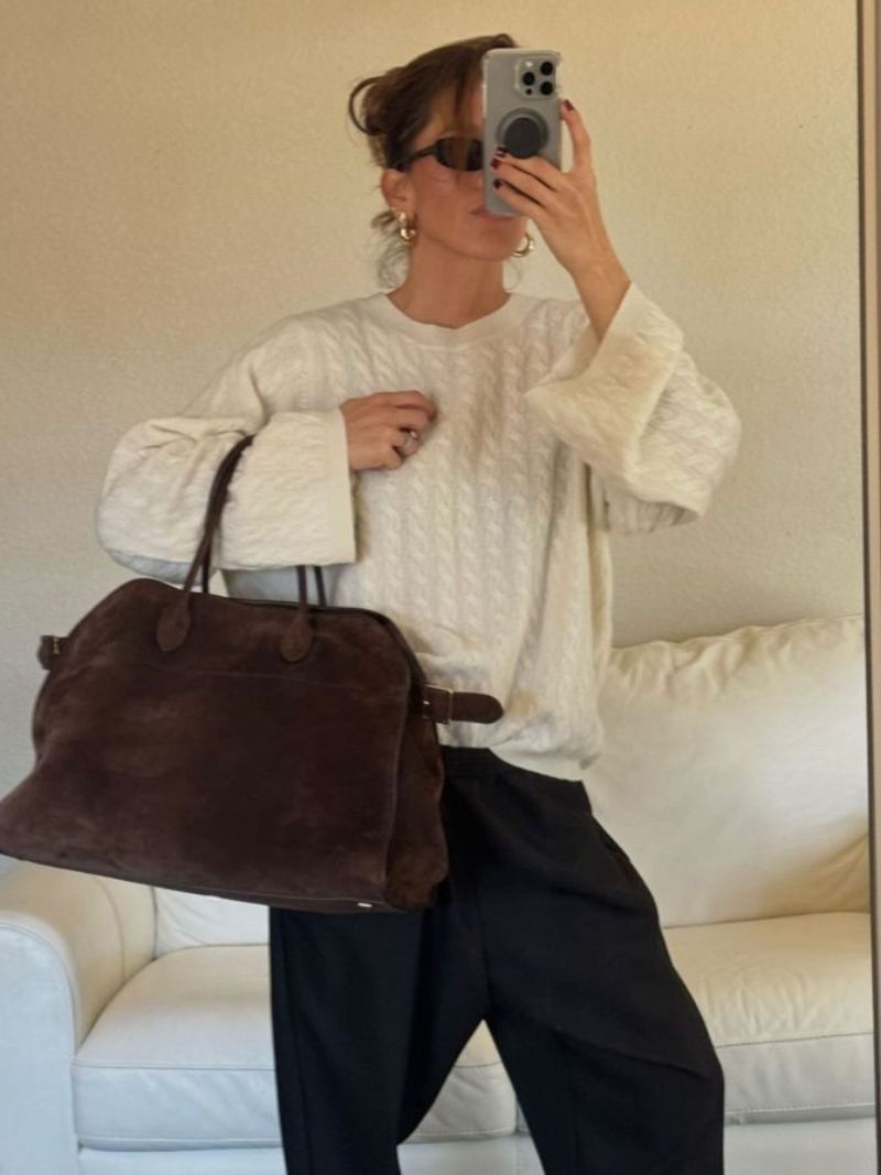 Borsa a tracolla in pelle da donna Celine – Elegante borsa da spalla con tasche interne