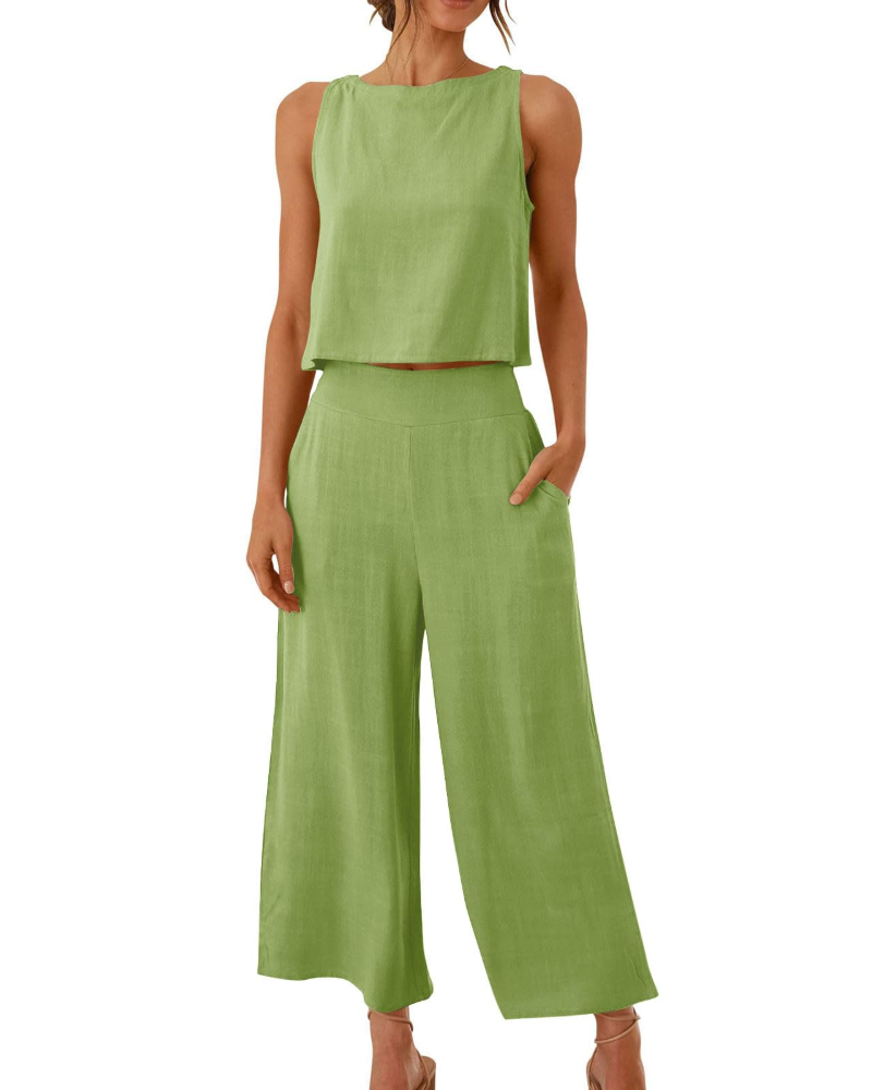 Soleil Women's Set | Linen-Cotton Blend, Relaxed Fit 12