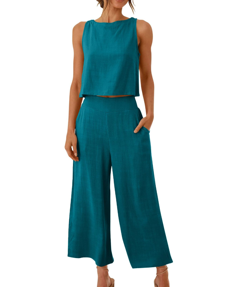 Soleil Women's Set | Linen-Cotton Blend, Relaxed Fit 14
