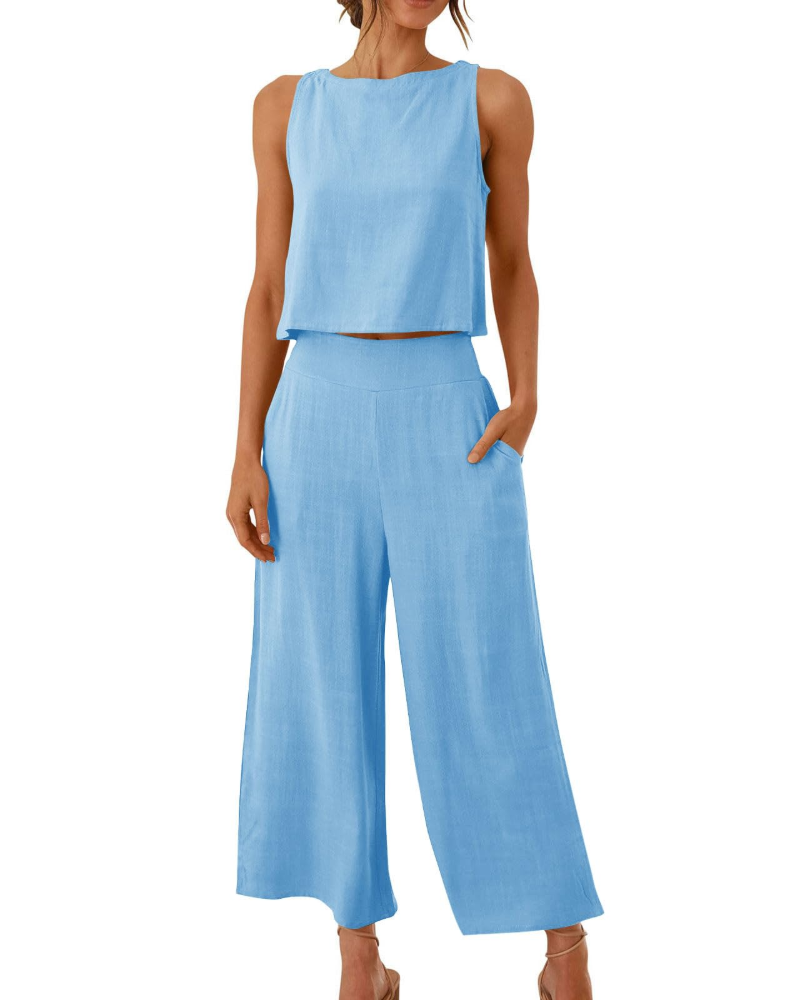 Soleil Women's Set | Linen-Cotton Blend, Relaxed Fit 17