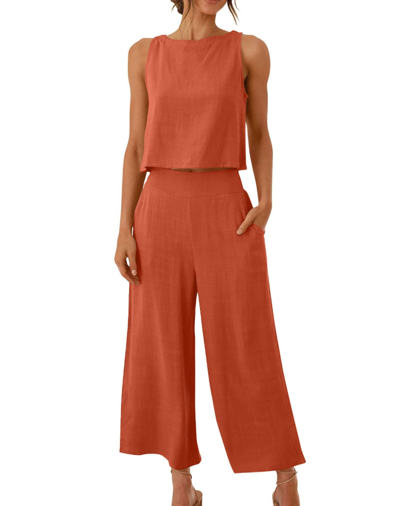 Soleil Women's Set | Linen-Cotton Blend, Relaxed Fit 3