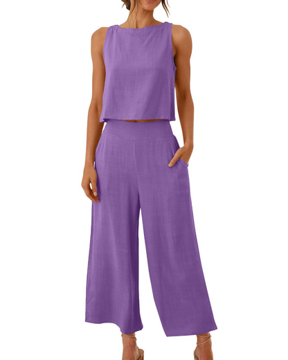 Soleil Women's Set | Linen-Cotton Blend, Relaxed Fit 9