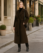 Cappotto lungo da donna Talitha in lana – soprabito invernale caldo ed elegante con revers sartoriali