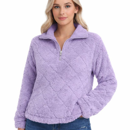 Teddy Half-Zip Sweater | Women's Cozy Fleece Top 4
