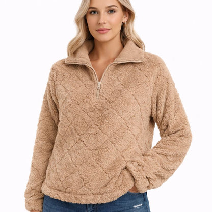Teddy Half-Zip Sweater | Women's Cozy Fleece Top 5