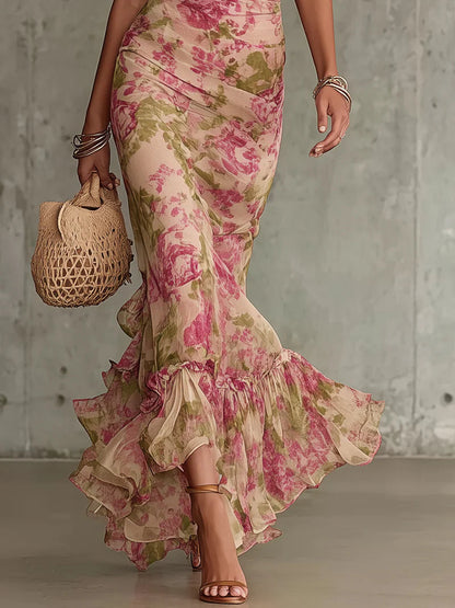 Vera Maxi Dress | Vintage Rose Print, Puff Sleeves for Summer Weddings 3