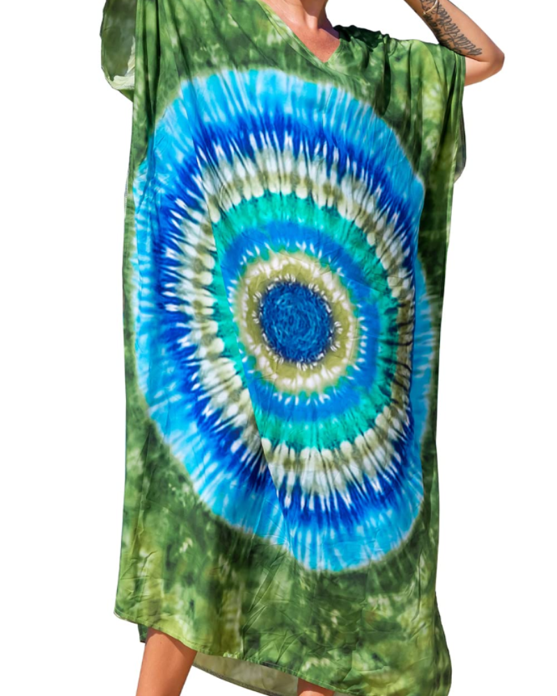 Abito kaftano boho da donna Serena – Copricostume oversize da spiaggia per soggiorni in resort
