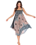 Violet Women's Boho Wrap Dress – 2-in-1 Floral Maxi Dress and Beach Cover-Up