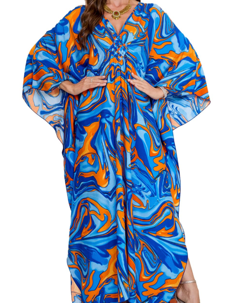 Abito kaftano boho da donna Serena – Copricostume oversize da spiaggia per soggiorni in resort