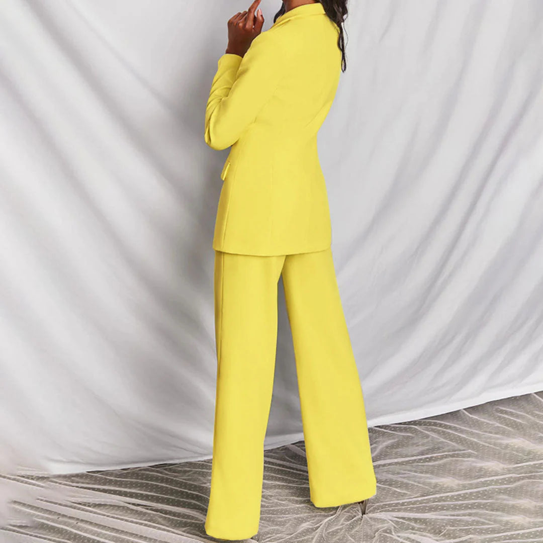 Wanda Womens Suit | Longline Blazer, Tailored Wide-Leg Pant Suit 1