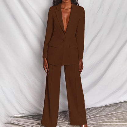 Wanda Womens Suit | Longline Blazer, Tailored Wide-Leg Pant Suit 3