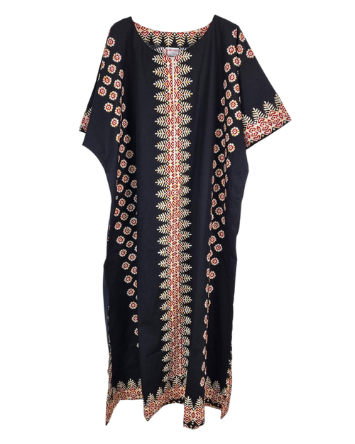 Kaftán con estampado africano para mujer Amara – Vestido de algodón de tallas grandes con bolsillos