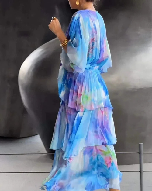 Abito da donna Annalise in chiffon – elegante abito fluido a portafoglio da primavera ed estate