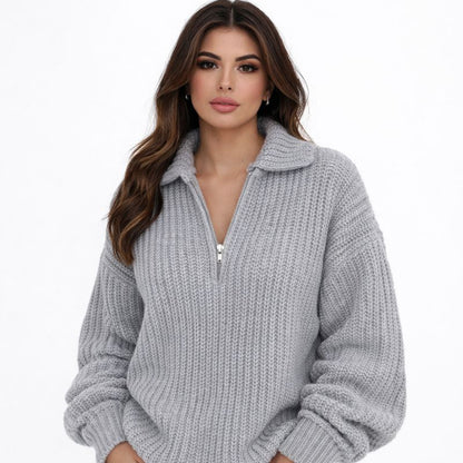 Women's Knitted Sweater with Zipper | Casual Sweater 3