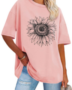 T-shirt oversize da donna Mia con stampa grafica – T-shirt girocollo dalla vestibilità ampia per lo streetwear