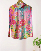 Blouse imprimée pour femme Taylor – Chemise fleurie colorée boutonnée à coupe décontractée