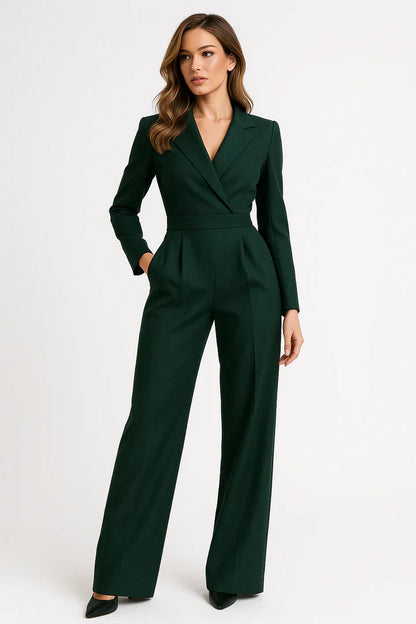 Zara Elegant Jumpsuit | V-Neck, Wide Leg, Lightweight Polyester Blend 3
