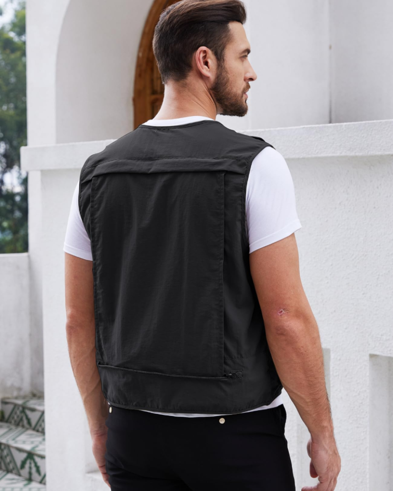 Chaleco de pesca para hombre Bennett – Chaleco utilitario safari de secado rápido con múltiples bolsillos