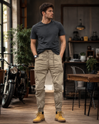 David Men’s Cargo Pants – Stretch Spandex Trousers with Multi-Pocket Comfort Fit