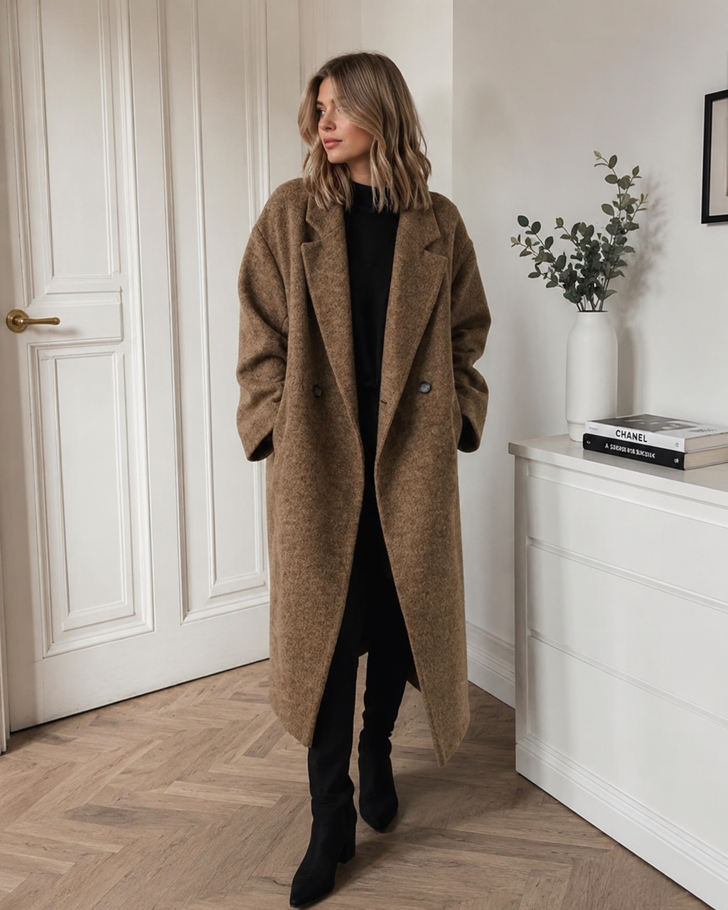 Celia Women's Oversized Wool Coat – Warm Elegant Winter Overcoat