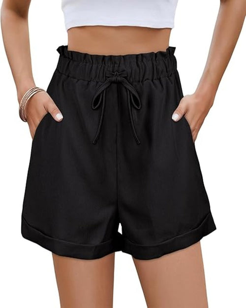 Shorts de verano para mujer Ava – Shorts de cintura alta con cordón y bolsillos para viajar