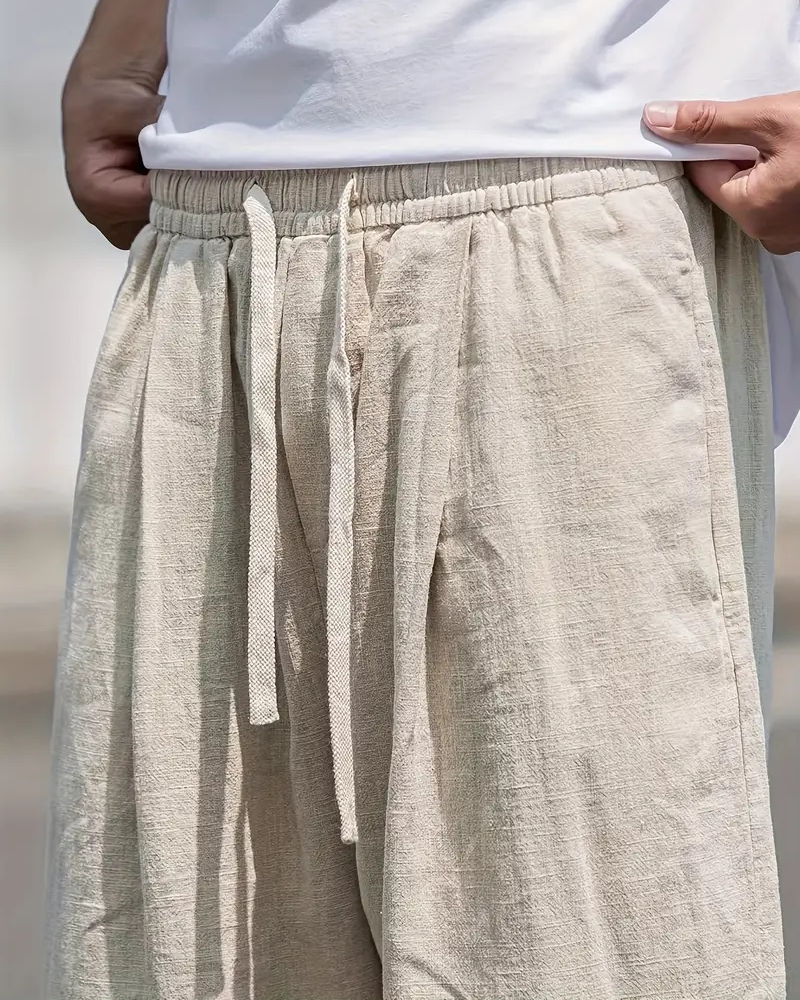 Liam Men's Linen Pants – Wide Leg Breathable Summer Trousers for Casual Wear